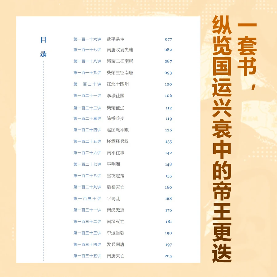 一套书，纵览国运兴衰中的帝王更迭；目录自第一百一十六讲起